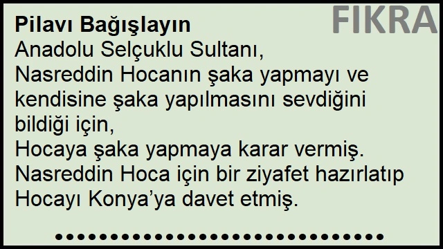 Pilavı Bağışlayın